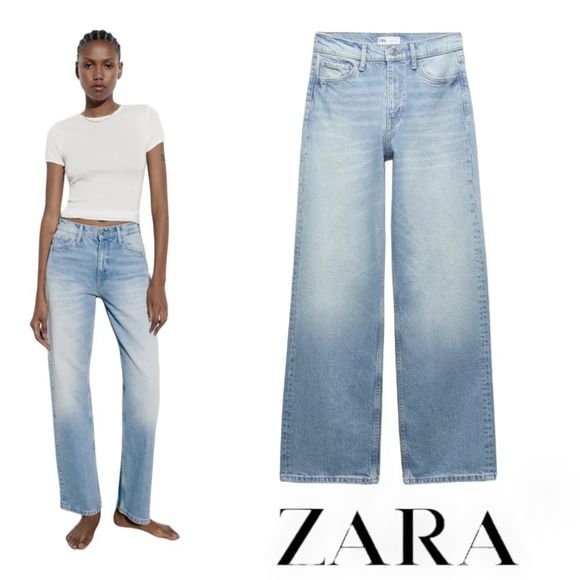 Zara Jeans Zara Blue High Rise Trf Barrel Jeans Poshmark